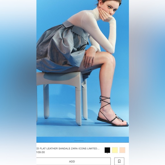 Zara Icon Limited Edition tied, flat leather sandals - Picture 6 of 9